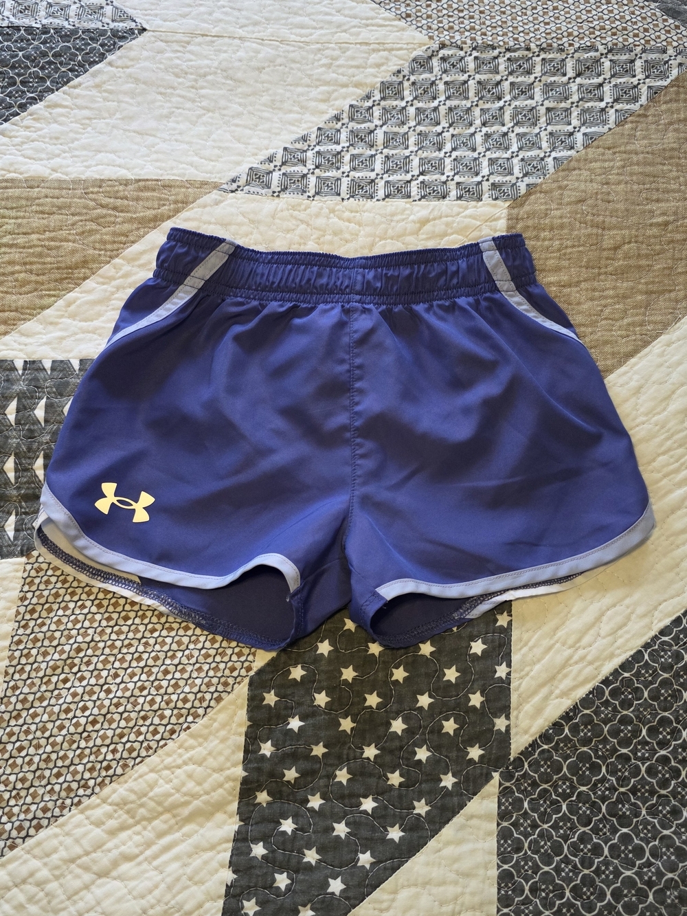 Under Armour Girls Royal Blue Athletic Shorts with Light Trim